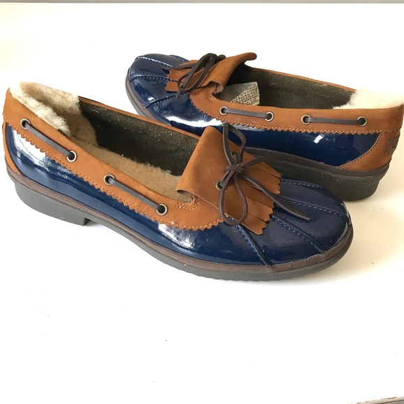 Ugg Haylie Blue Duck Boat Shoes Rain 